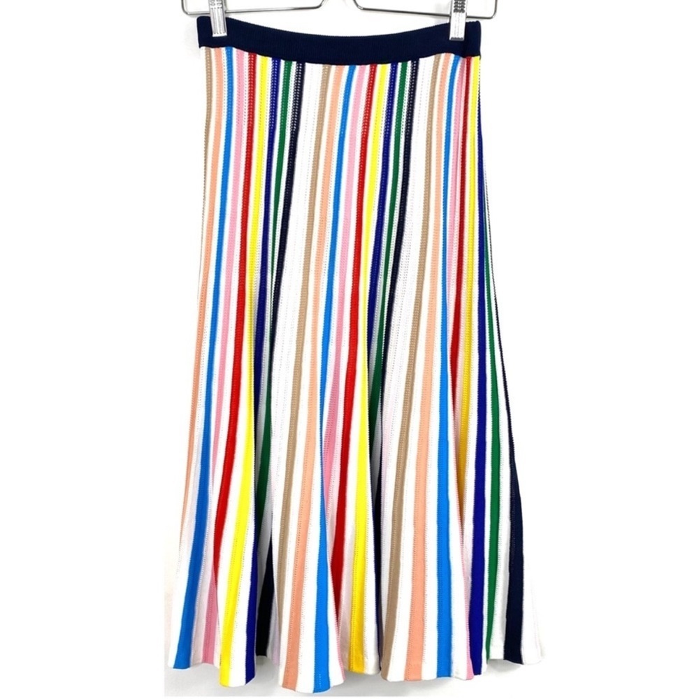 J.Crew Rainbow Striped Flowy Knit Midi Skirt Size S Style L6946 - Picture 2 of 11